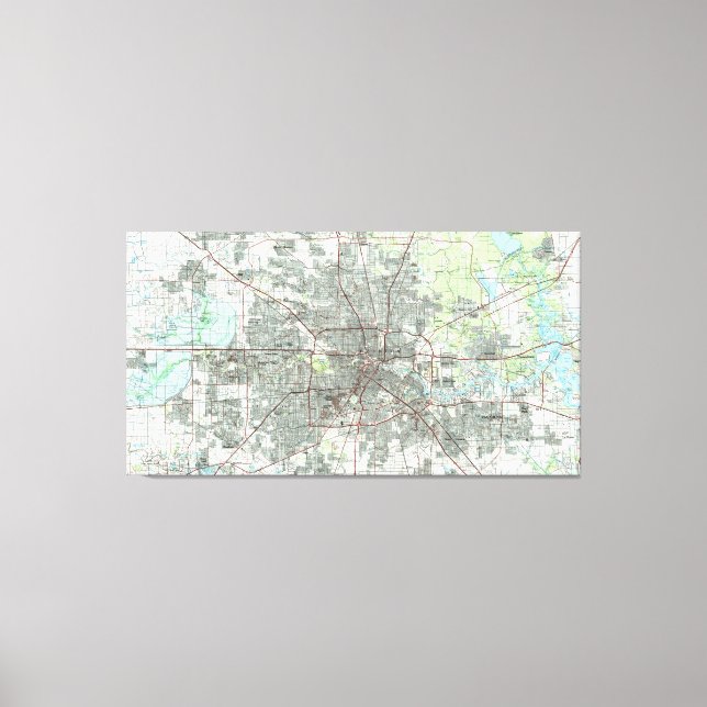 Toile Houston Texas Map (1992) (Recto)