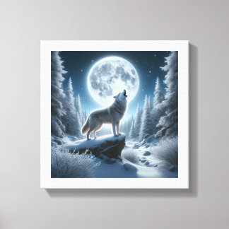 Toile Howling Wolf In Winter