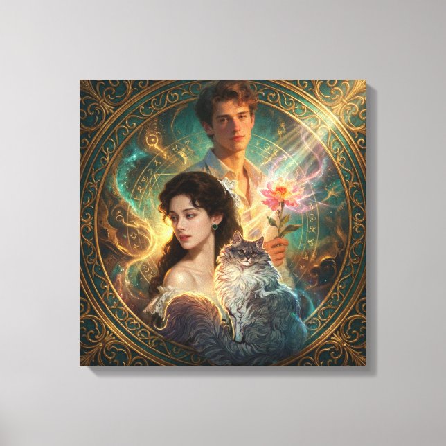 Toile Human Form, Feline Soul – Mystic Cat Wall Art (Recto)