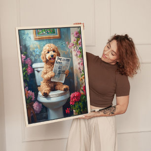 Toile Humour de salle de bain Art Goldendoodle