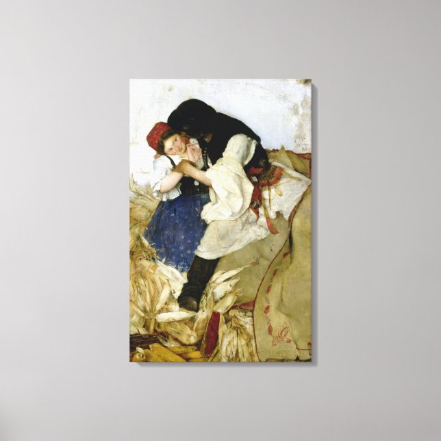 Toile Husking Corn, 1885 (Recto)