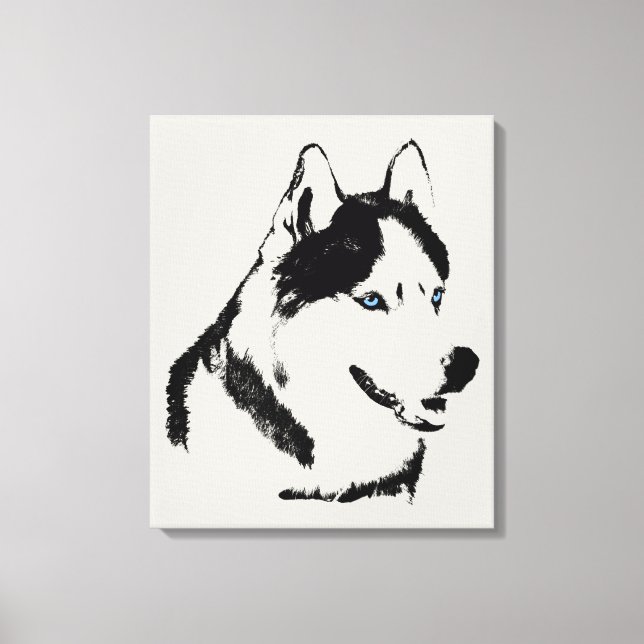 Toile Husky Imprimé Chien Husky Sibérien Étiré (Recto)