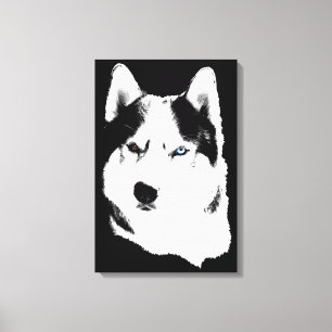 Toile Husky Imprimer Étitré Husky Malamute Canvas Chien