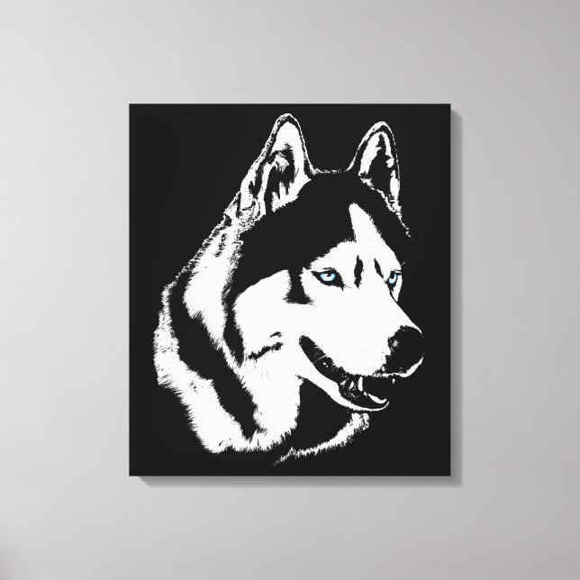 Toile Husky Imprimer Stretted Sibérien Husky Chig Canvas (Recto)