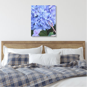 Toile Hydrangea à Tête de Moppe Bleue Fleur Florale