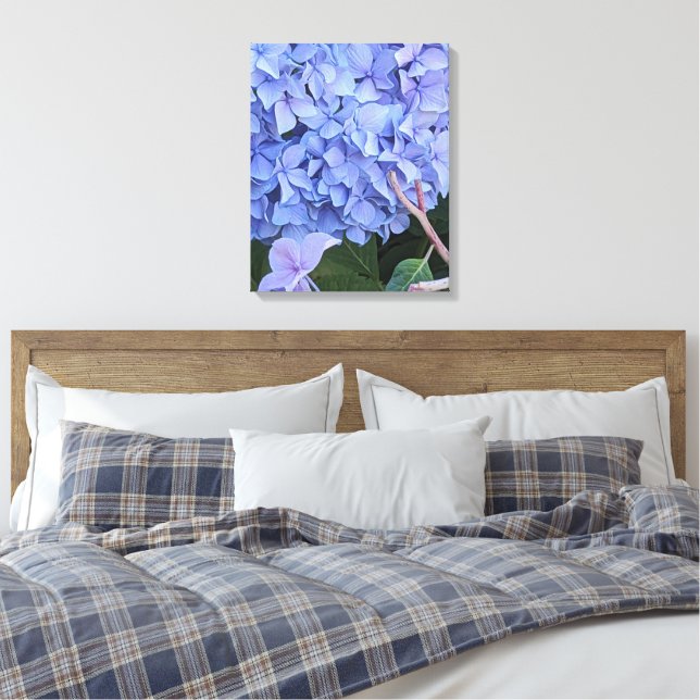 Toile Hydrangea à Tête de Moppe Bleue Fleur Florale (Insitu(Chambre))