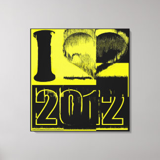 Toile I love 2012 - Black Yellow Fine Art Wrapped Canvas