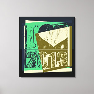 Toile I love 2013 - Pop art Wrapped Canvas