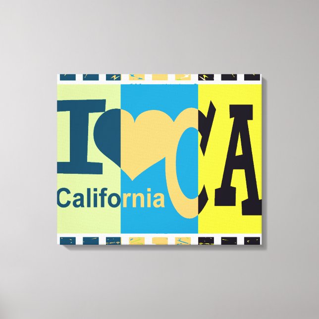 Toile I love California - Pop art (Recto)