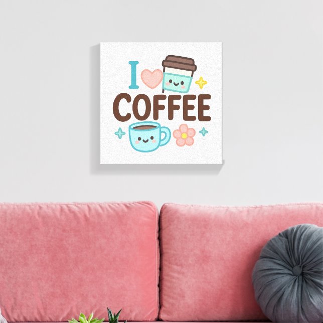 Toile I Love Coffee Cute Kawaii Sticker – Adorable Coffe (Insitu(Salon))