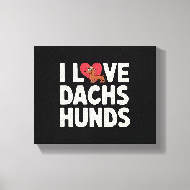 Toile I Love Dachshunds mignon dessin (Recto)