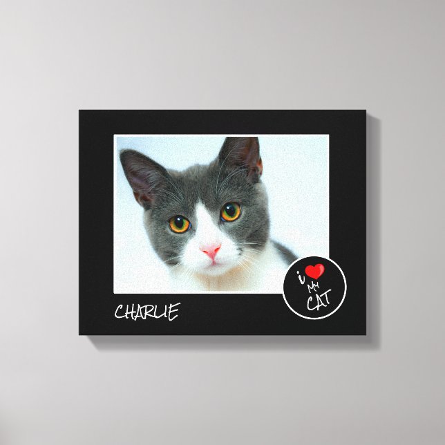 Toile I Love My Cat, Custom Photo - Amateurs d'animaux d (Recto)