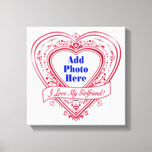 Toile I Love My Girlfriend ! Photo Red Hearts