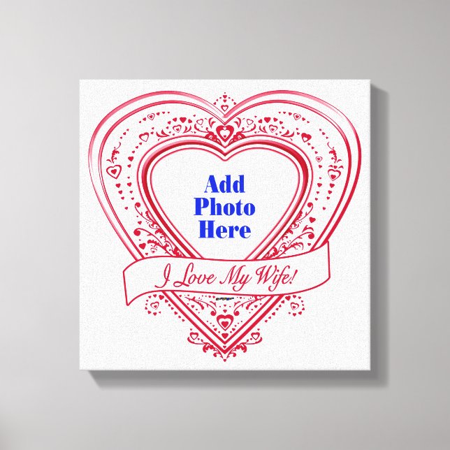 Toile I Love My Wife ! - Photo Red Hearts (Recto)