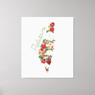 Toile I Love Palestine Ma patrie Carte palestinienne