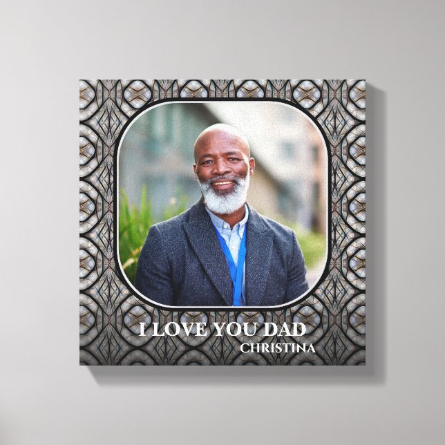 Toile I Love Papa Fête des pères grand-père Photo Person (Recto)
