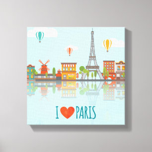 Toile I Love Paris   Design Cityscape