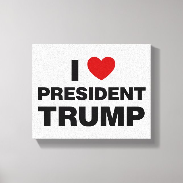 Toile I Love Président Trump Heart (Recto)