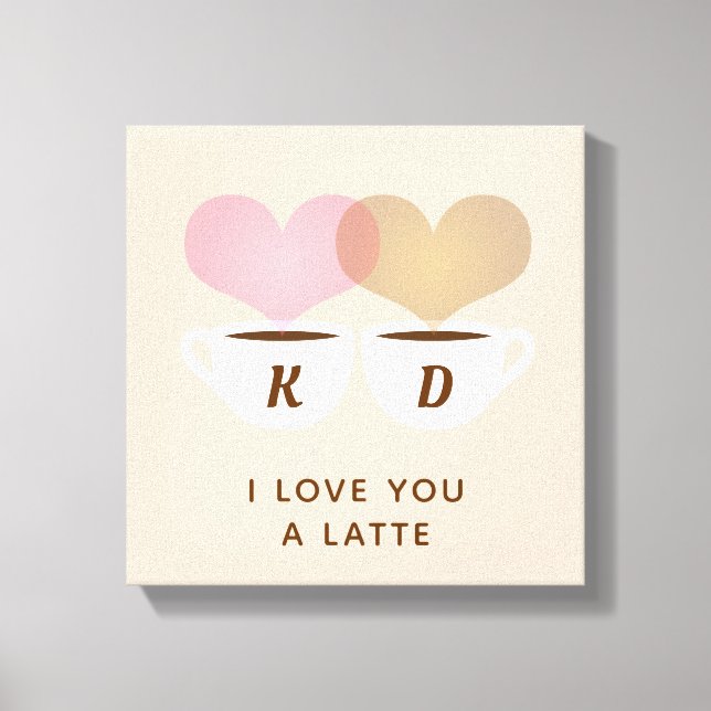 Toile I Love You A Latte Custom Monogram (Recto)