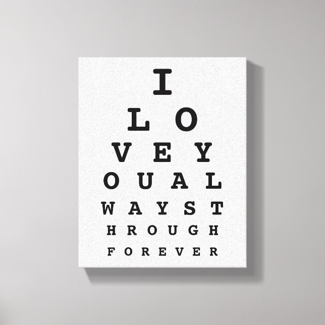 Toile I Love You Eye Chart Canvas (Recto)