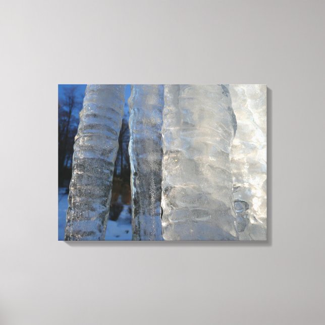 Toile Icicles Abstrait Blue Winter Photographie (Recto)
