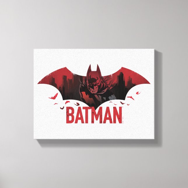 Toile Icône Batman Crimson Gotham (Recto)