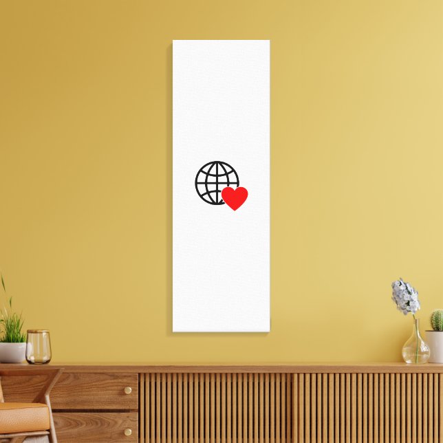 Toile Icône Globe Amour Mondial | Conception de cœur Ter (Insitu(Salon))