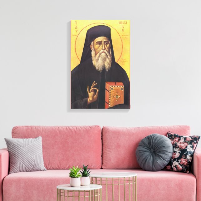 Toile Icône orthodoxe de Saint Nectarios d'Égine (Insitu(Salon))