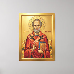 Toile icône orthodoxe de saint Nicolas