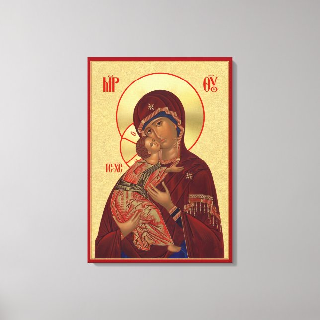 Toile Icône orthodoxe - Vladimir Mère de Dieu (Recto)