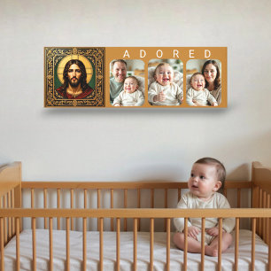 Toile Icône sacrée émeraude - Jésus - Photo de bébé ADOR