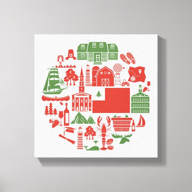 Toile Icônes de la Nouvelle-Angleterre (Recto)