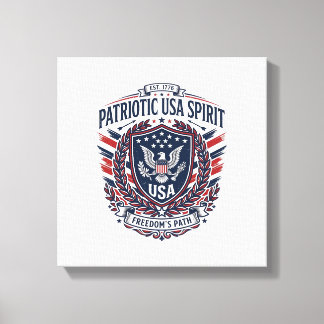 Toile Icônes et symboles du bouclier de liberté patrioti