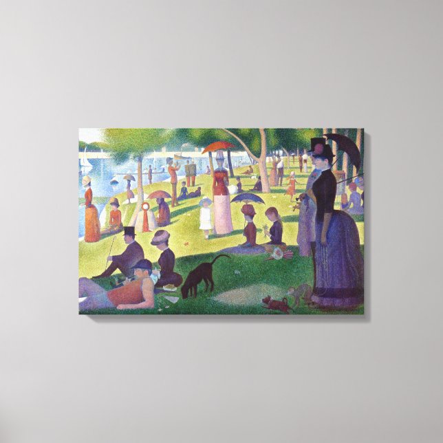 Toile Iconique Coloré Georges Seurat La Grande Jatte (Recto)
