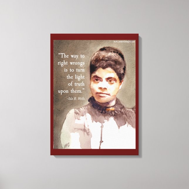 Toile Ida B Wells et citation "Juste et faux" (Recto)