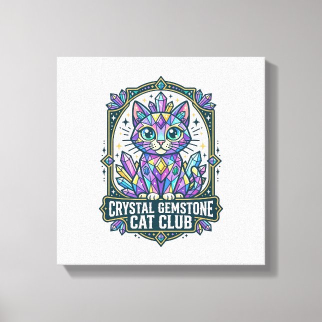 Toile Idée Cadeau Chat Maman Pierre Précieuse Cristal -  (Recto)