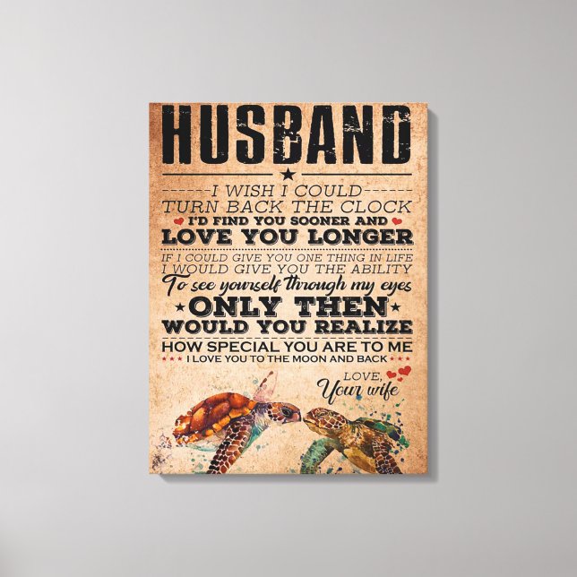 Toile Idée cadeau pour mari citation d'amour, Anniversai (Recto)