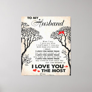 Toile Idée cadeau pour mari citation d'amour, Anniversai