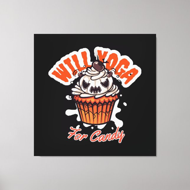 Toile Idée de Cupcake Halloween pour le Yoga des Mamans (Recto)