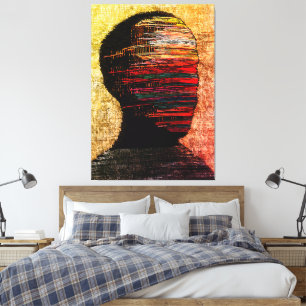 Toile Identité Fragmentée – Art Abstrait Coloré de Fil
