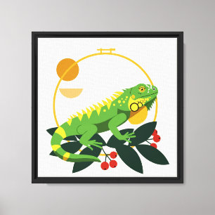 Toile Iguane vert