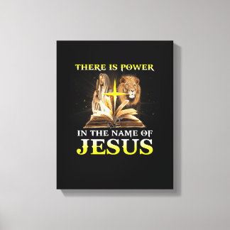 Toile Il Y A Pouvoir Au Nom De Jésus Lion Chrétien