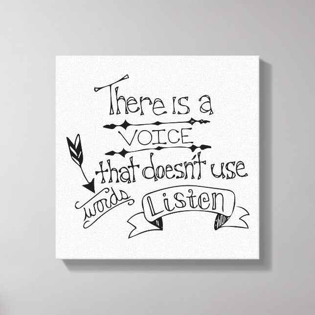 Toile Il y a une voix qui n'utilise pas de mots Écouter (Recto)