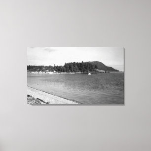 Toile Île de Lummi, WA - vue de photographie de baie de