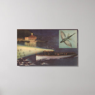 Toile Île de Père Noël Catalina, casino de CA, poisso