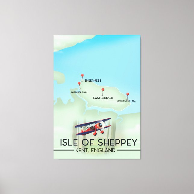 Toile île de Sheppey Kent Angleterre affiche de voyage (Recto)