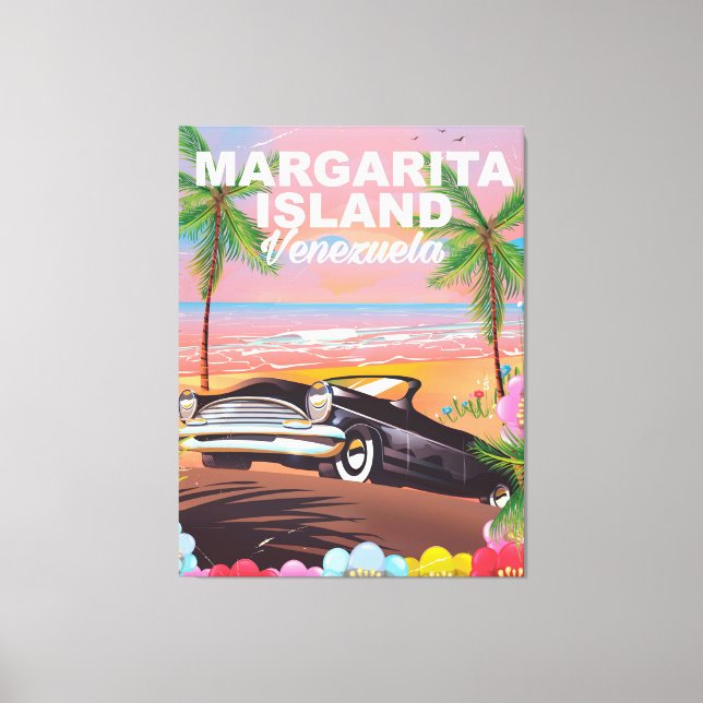 Toile Île Margarita - affiche de voyage du Venezuela (Recto)