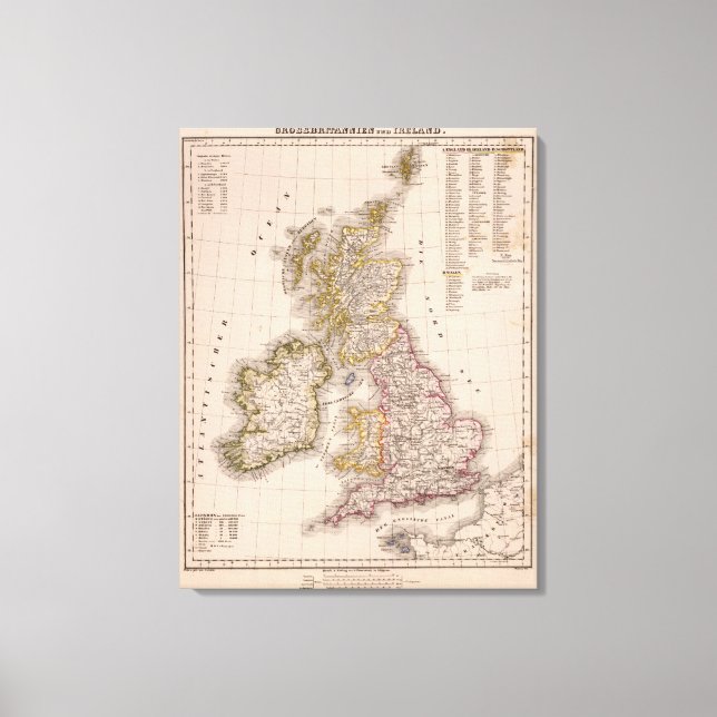 Toile Îles britanniques, Angleterre, Irlande (Recto)