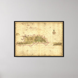 Toile Îles de Hispaniola et de carte de Porto Rico