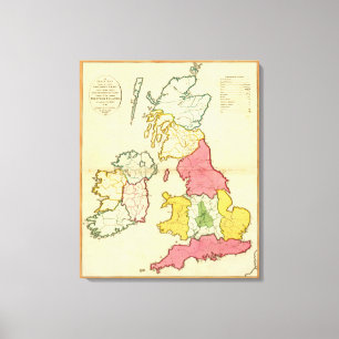 Toile Îles simples des Anglais de carte